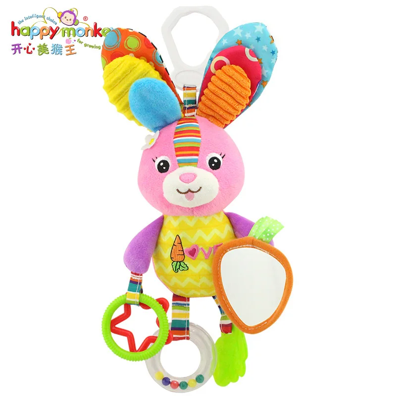 
infant stroller toys washable squeaker car toys, kids hanging toy for crib with rattle ring, mirror for self discovery, teethers 