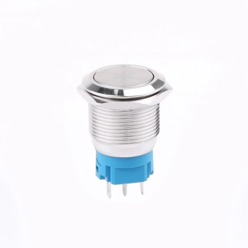 Stainless steel no nc 3 pin 2 step dia.19mm  Self-locking metal push button switch