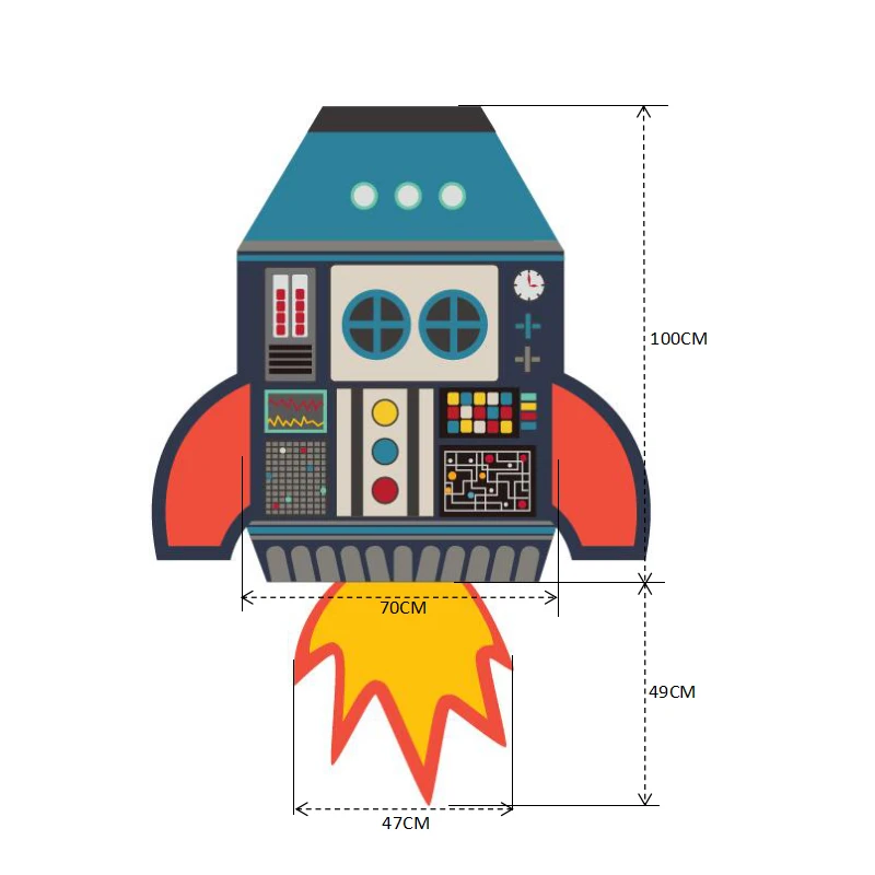 Red rocket style bracket game educational toys baby activity mat