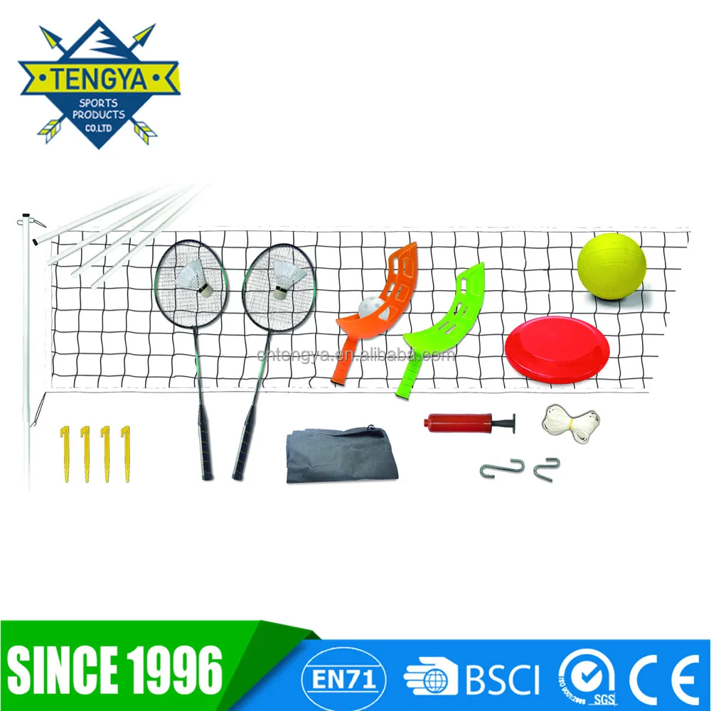Family Beach Game Set kids volleyball badminton set