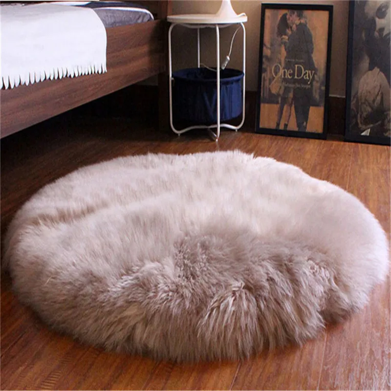 Китайские плюшевые белые желтые коричневые длинные круглые подушки из овечьей шерсти