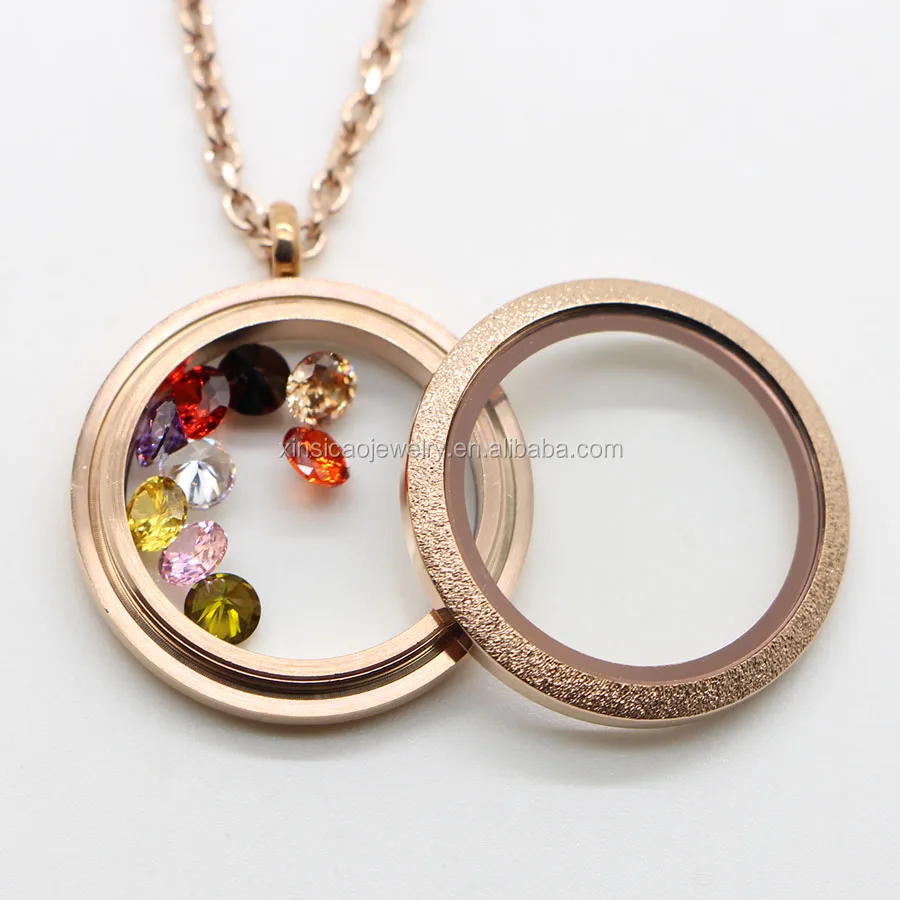 Free Shipping Fee To USA Glitter New Style Memory Living Floating Glass Locket Gold Locket Designs For Lady Jewelry