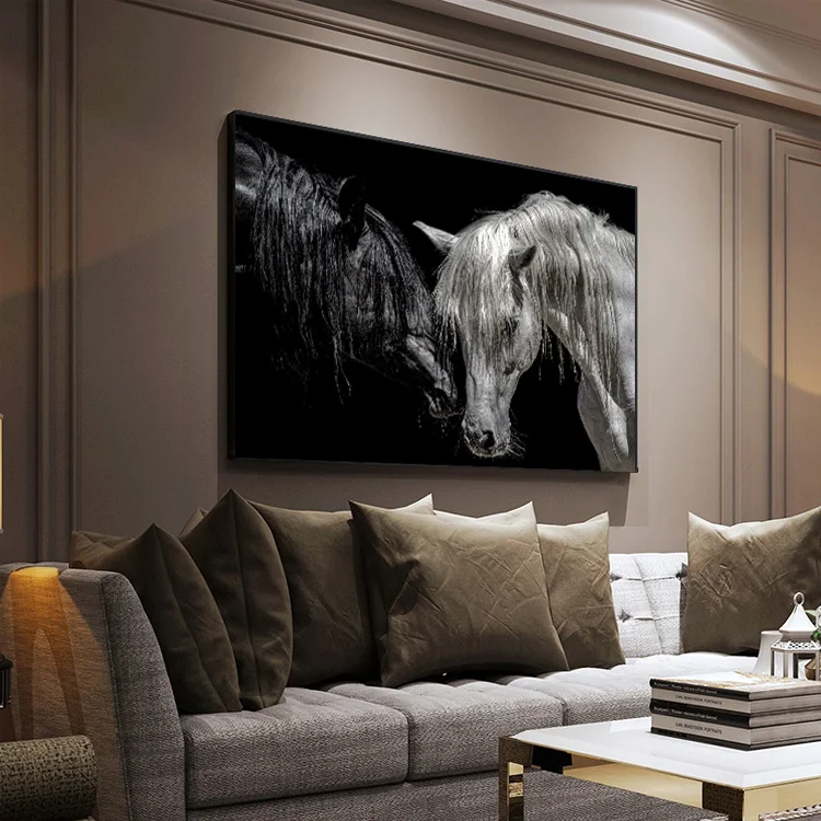 Mass Produced Horse Black And White Paintings
