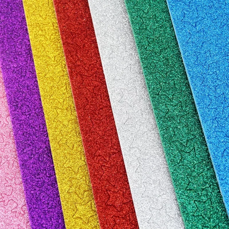 Paper A4 High Quality EVA Foam Glitter Paper Customized  Colorful Glitter EVA Foam Sheet Shiny