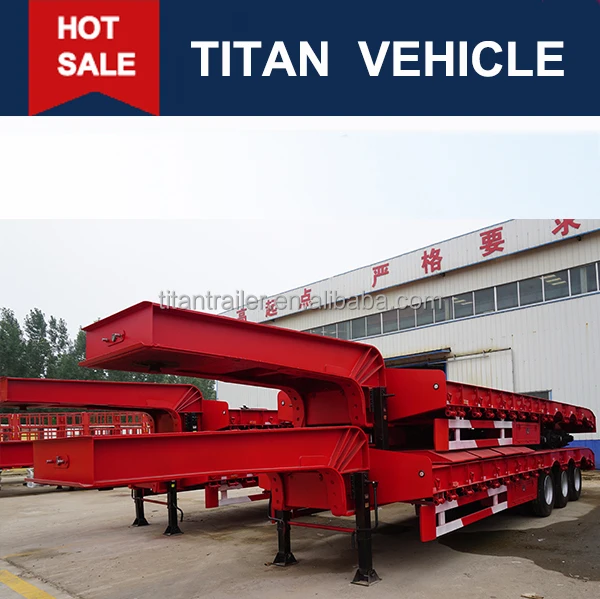 Дешевой цене широко используется 3 мост 60 ton полу низкая кровать грузовик прицеп для сверхмощного оборудования транспорта