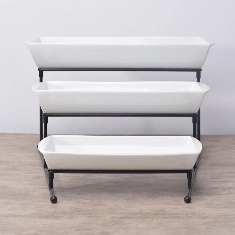 Обычный фруктовый салат, сервировка, Длинные глубоко-белые обеденные блюда, керамические тарелки для ресторана, блюда