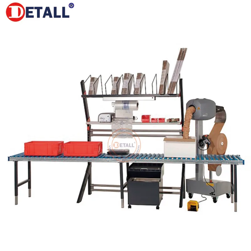 Detall esd роликовый упаковочный стол для упаковки электронных продуктов