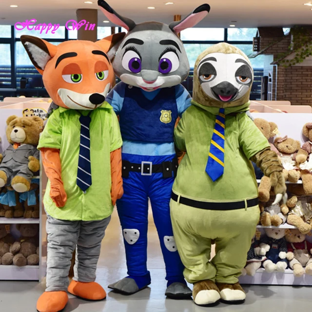 Hot sale halloween popular movie Judy Bunny Nick Fox Flash sloth zootopia mascot costume
