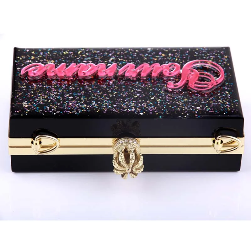 Handmade high quality customized Light in the Dark acrylic evening clutches