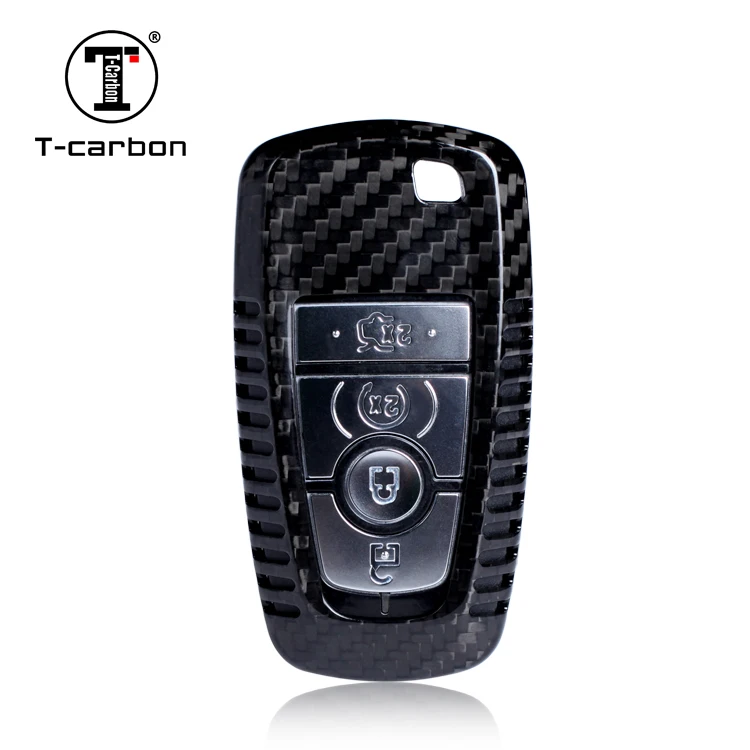 T-carbon Carbon Fiber Car Remote Key Case For new  Ford Key Cover Auto Interior Accessories