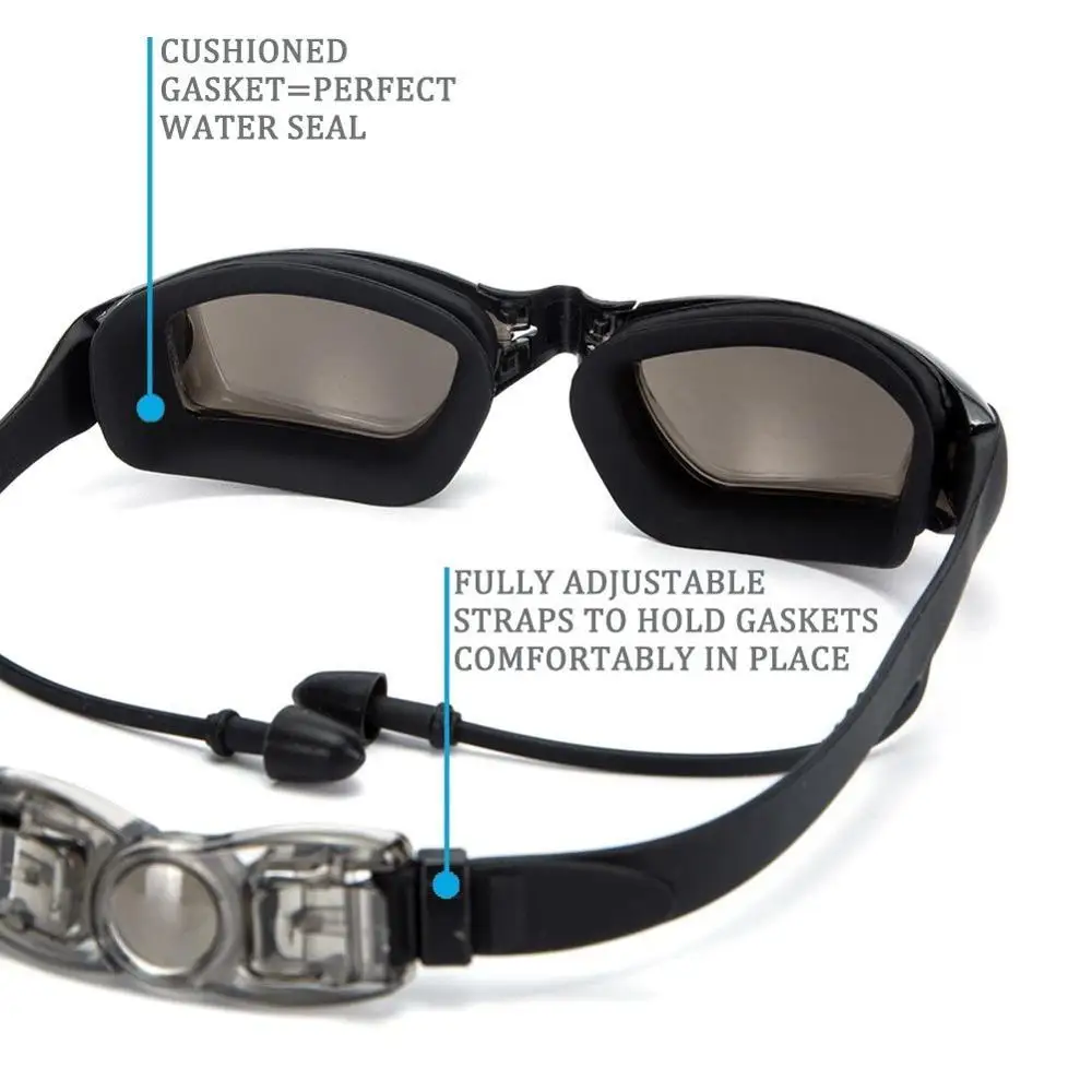 Amazon HD Anti-Fog 100% UV Protection Swimming Goggle with Earplugs & Nose