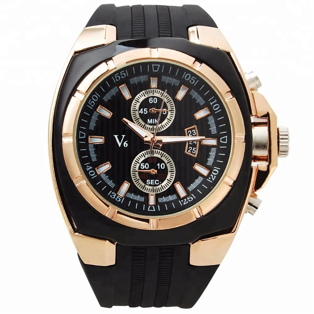 V6 Armbanduhr Herrenuhr Silicone Armband business Men watches new china product for sale