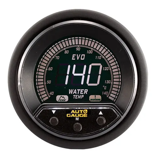 52mm Taiwan LCD Screen Auto Car Part Water Temperature Gauge with warning peak