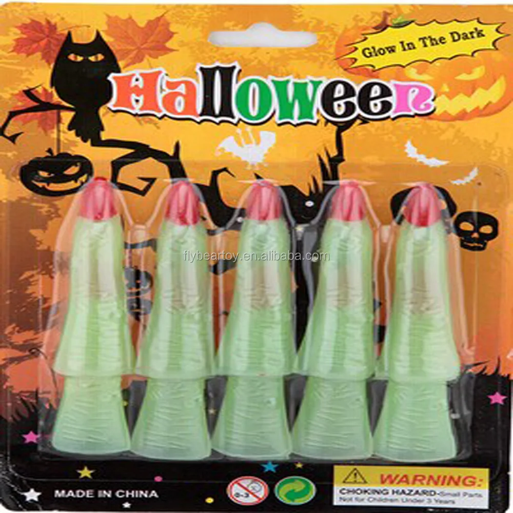 Halloween Party Accessories Glow in Dark Luminous Fluorescent Witch Finger False Nail