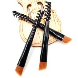 Короткая портативная мягкая кисть мини Двойные кисти для макияжа бровей Кисть для подводки глаз