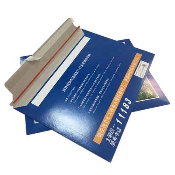 Customized printed Logo with security line cardboard mailer white  envelope,custom a4 paperboard express envelope for shipping