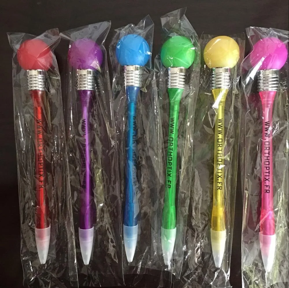 LED light bulb knock flashing light ballpoint pen Logo available