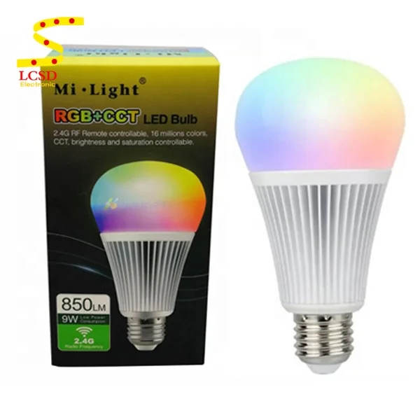 
AC86-265V 9W E27 Milight 16 Million Colors 2.4G Wireless RGB RGBW RGB+CCT WiFi Smart LED Bulb Light Dimmable 