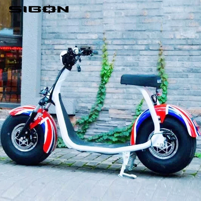 SIBON 48V 800W lithium battery fat tire disc brake electric scooter chopper