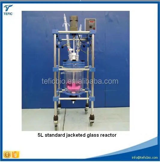 1L 5L 10L 20L 30L 50L 80L 100L Two Layer Jacketed Glass Reactor 20 liter jacket heating glass reactor