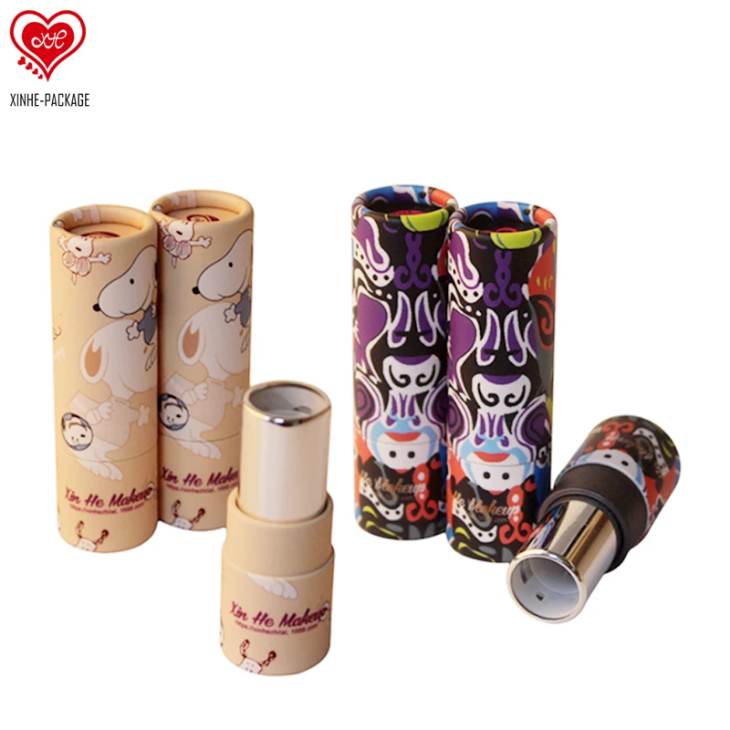 
Beauty Personal Care Glitter Cosmetic Customized Makeup Empty Cardboard Eco Friendly Paper Tube Lipstick Lip balm Packaging 