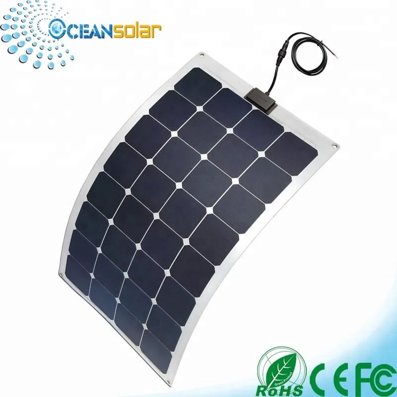 
Sunpower Semi Flexible Solar Panel Only 2mm Thickness 100W Flexible Solar Panel Used Electric Golf Car 