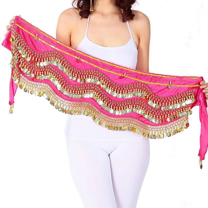 Высокое качество женский музыкального фестиваля пояс индийский танец живота топ бюстгальтер танец живота юбкой в стиле хип-хоп 3 слоя золотой монеты