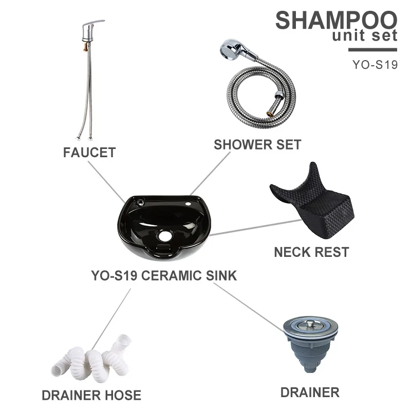 Ceramic sink wash basin portable for hair salon