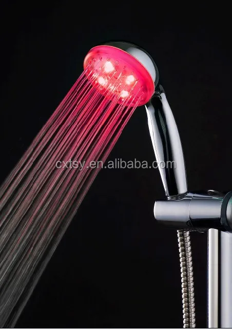 
ABS Chrome Plated Bathroom Shower 3 Colors LED Lights Change Shower Head 