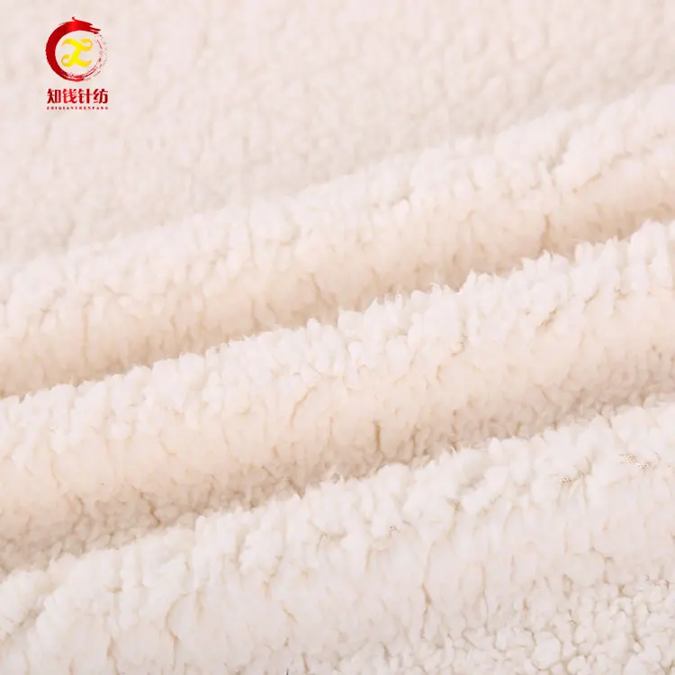 Shaoxing textile brushed polyester fabric thick sherpa fleece fabric