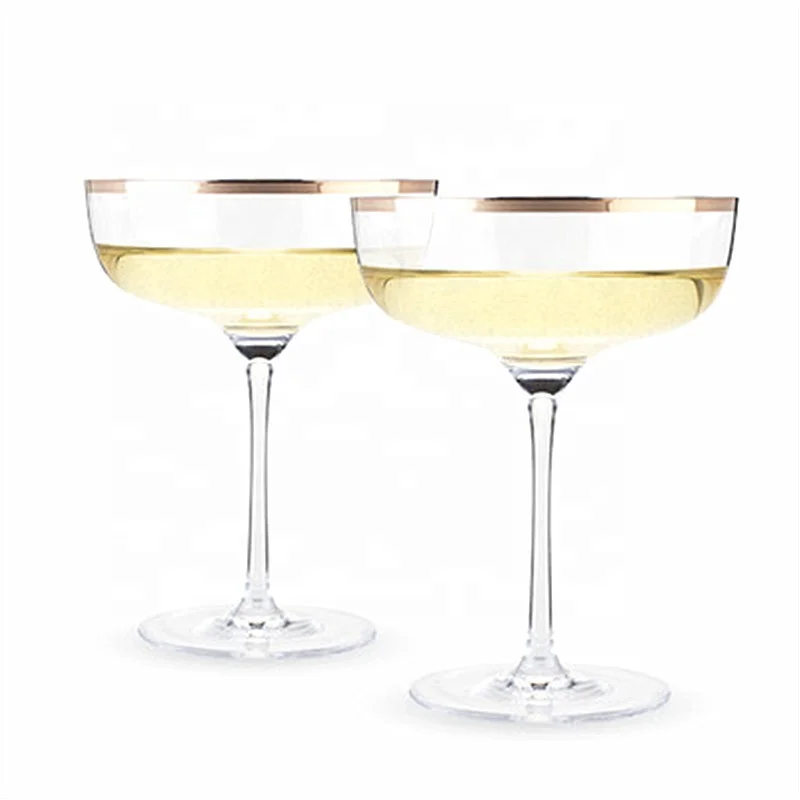 2019 Wholesale Elegant Gold Rimmed Glassware Sets Wine glass