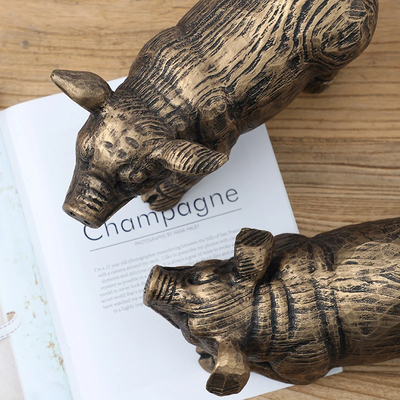 2019 Custom Quality Pig Statue Resin Craft Animal Sculpture For Home Decor