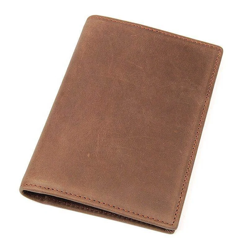 Fashion classical custom mens card case cover soft leather passport wallet for gift