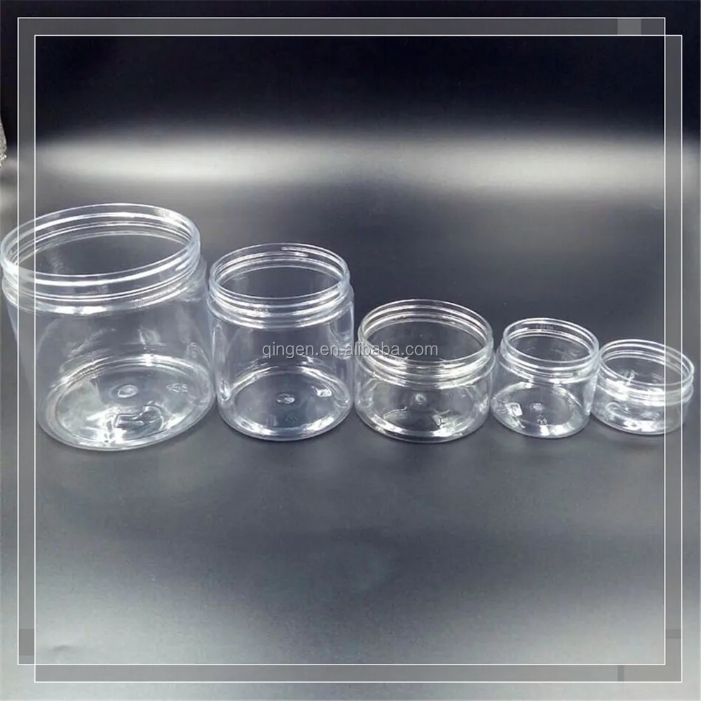 Most popular 1oz 2oz 3oz 4oz 8oz clear round pet plastic jar, food grade plastic container