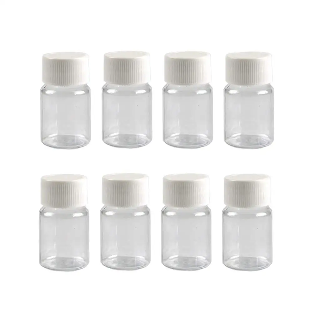 15 ML 0.5OZ Plastic Clear Pill Bottles Empty Capsule Container with White Screw Cap