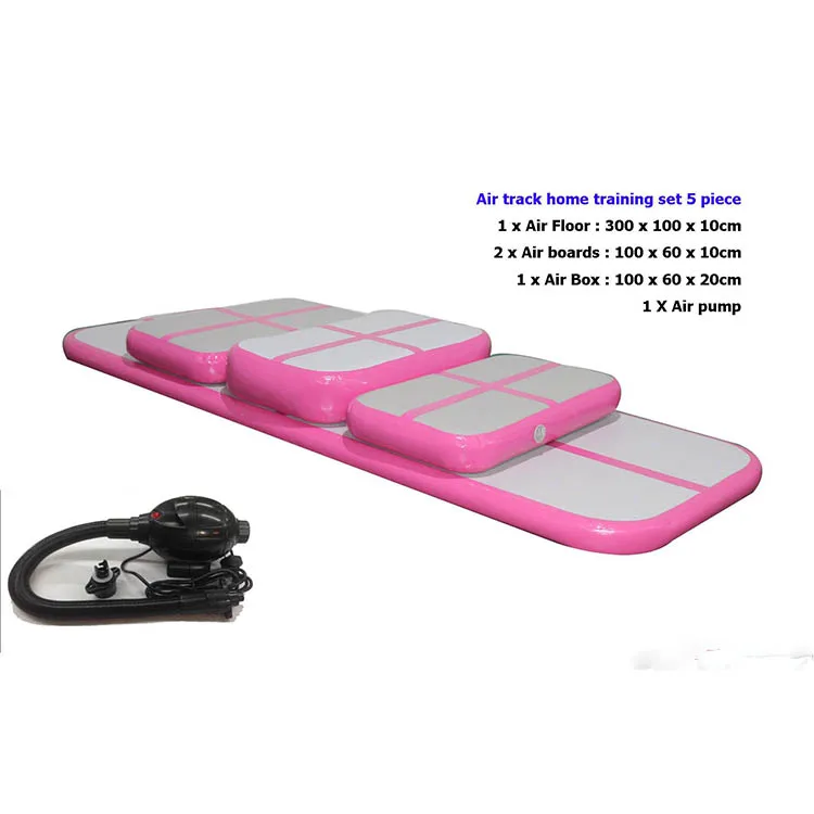 AirTrack Aqua Mint Green Whole Set Air Board Block Roll Inflatable Gymnastics Tumbling Training Home Edition Air Track Set