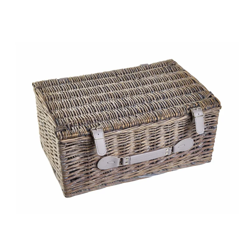 Honey color willow hamper with straps
