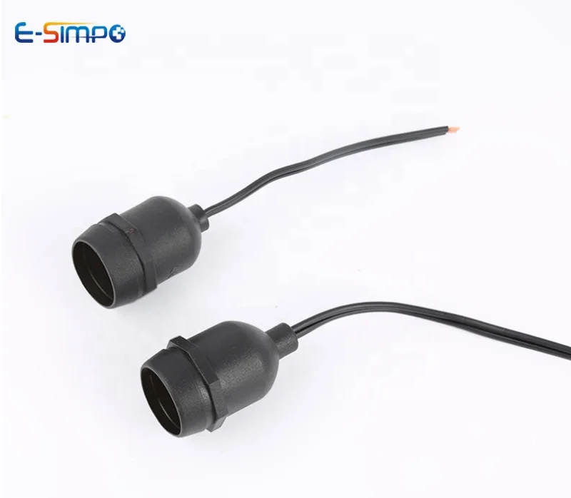 
10cm long 2x0.75MM2 PVC Cable outdoor waterproof screw E26 E27 lamp holder bulb base lampholder light socket 