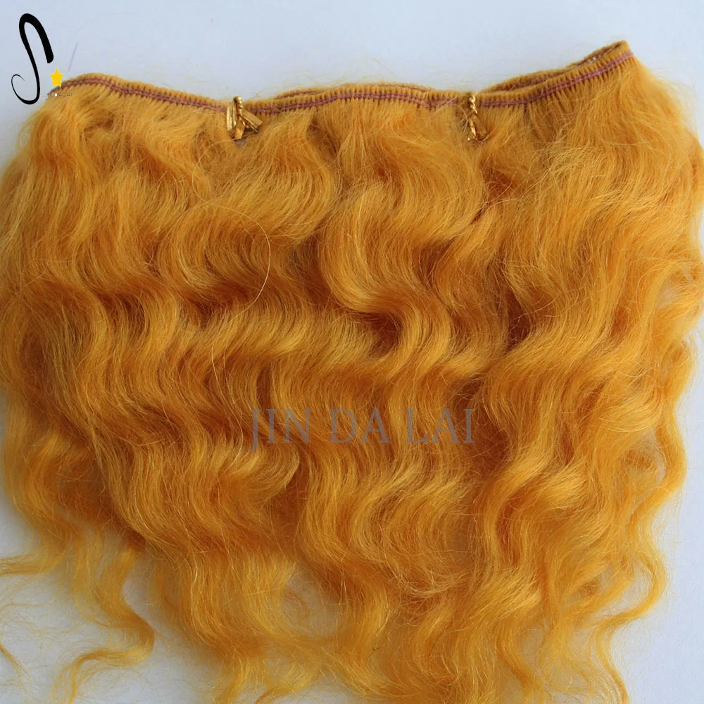 Wholesale High Quality for Mohair Weft for DIY Doll Wigs Deep Wavy Mohair Hair Topper Wig