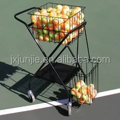 Wholesale steel folding utility cart,tennis folding shopping cart with double basket