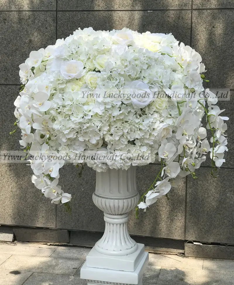 
LFB992 Elegant hanging latex orchids white wedding flower ball table centerpiece luxury party flower arrangement 