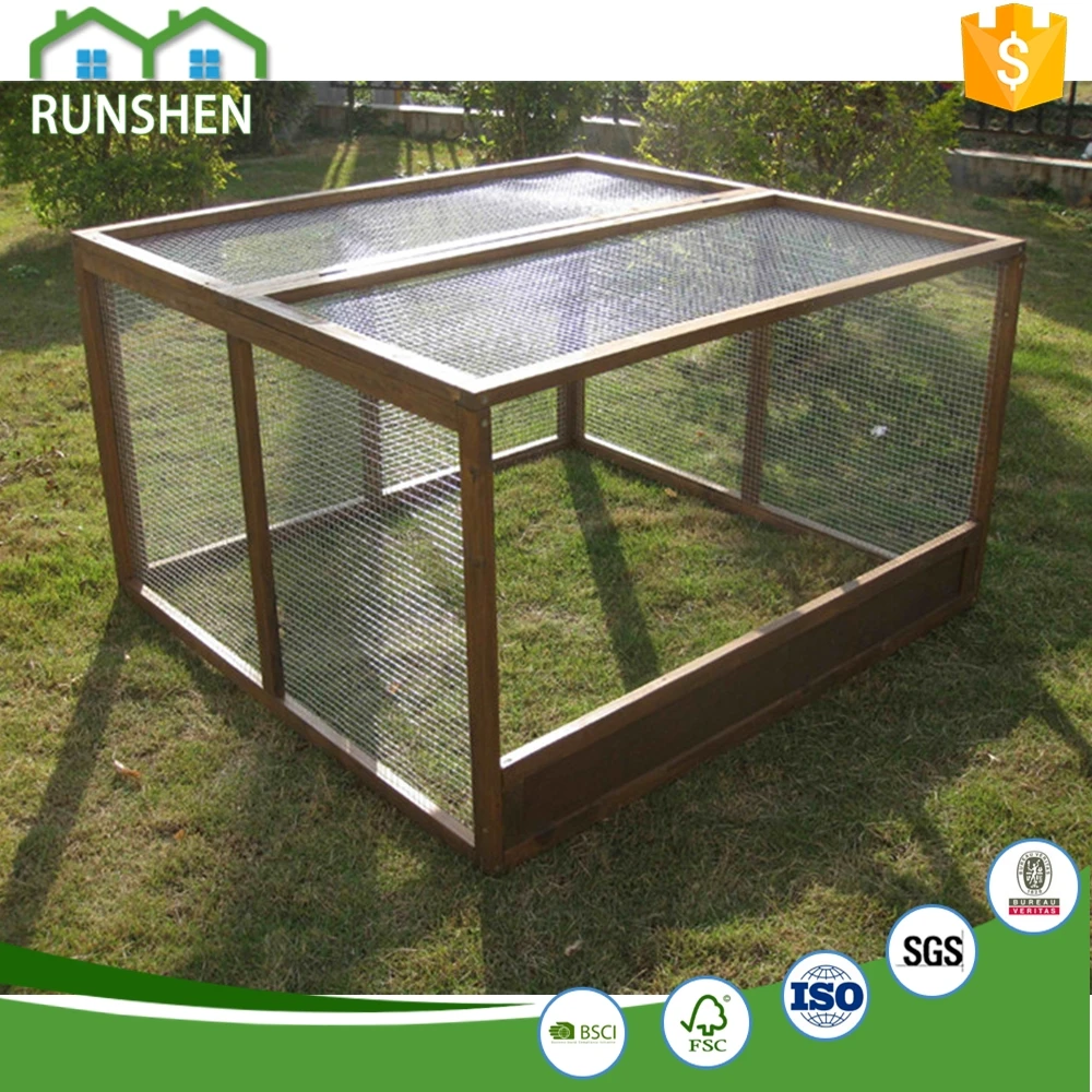 Garden Wooden Run Cage For Chicken Duck Fir Wood Stainless Steel Mesh Run Lager Size Animal Cages Run