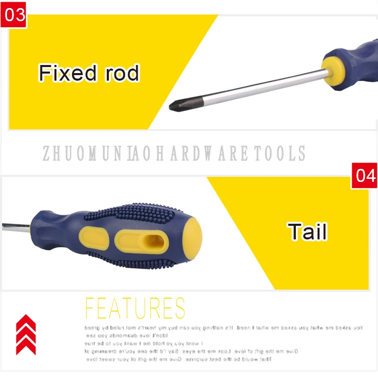 China Factory Hand Tools Screwdriver  Phillip Slotted Magnetic Screwdriver