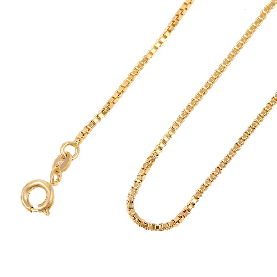 42970-дешевые оптовые модные ювелирные изделия 18k Золото 1 мм ширина 50 см длинные цепи