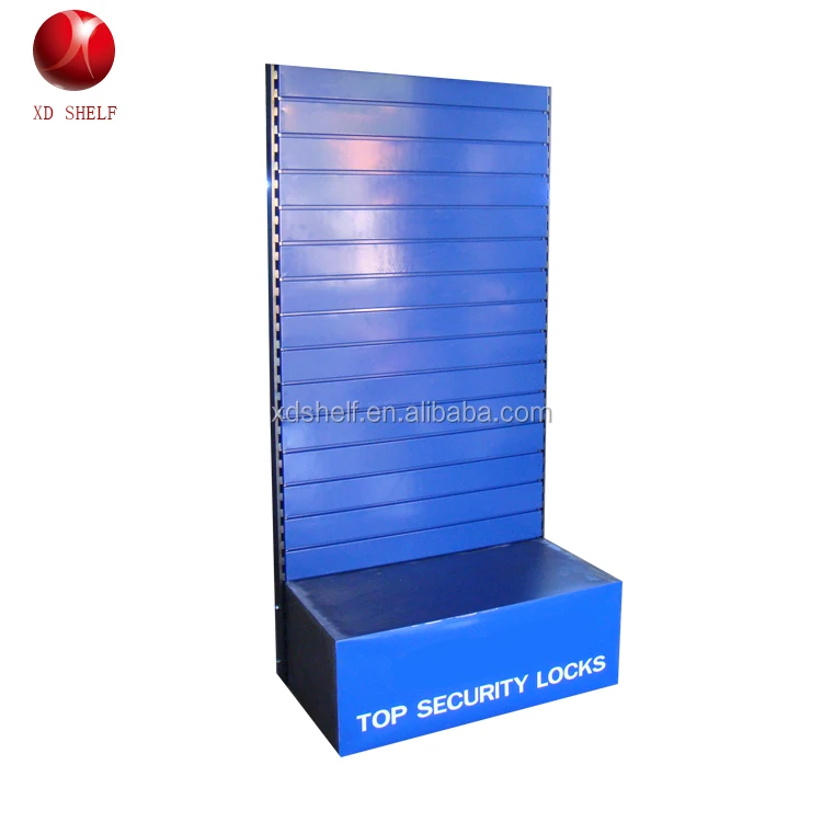 Metal Slat Wall Lock and Coin Lockable Storage Tools Cabinet Display Rack Bracket Slatwall Shelving Supermarket Shelves