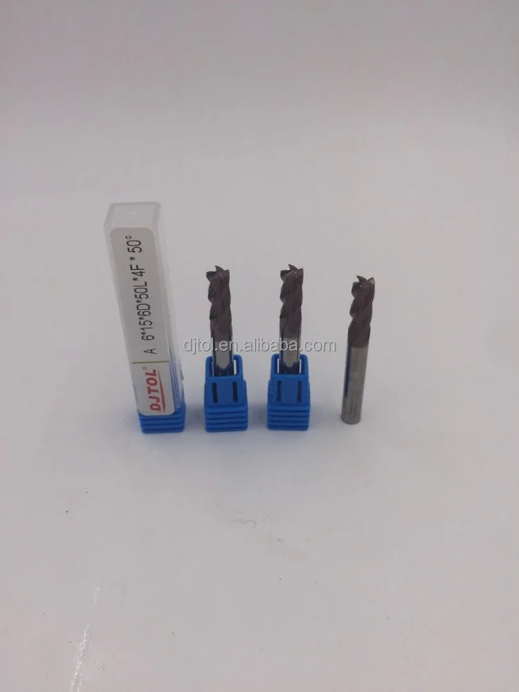 
DJTOL super hard four fluts end mills cnc cutters for steel 