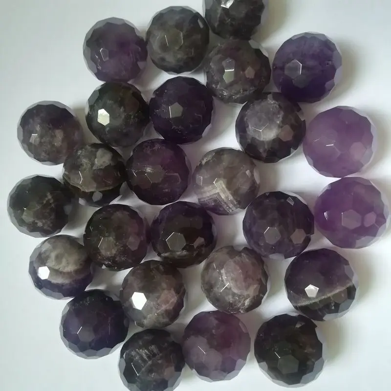 Natural sphere green gold stone faceted ball sandstone