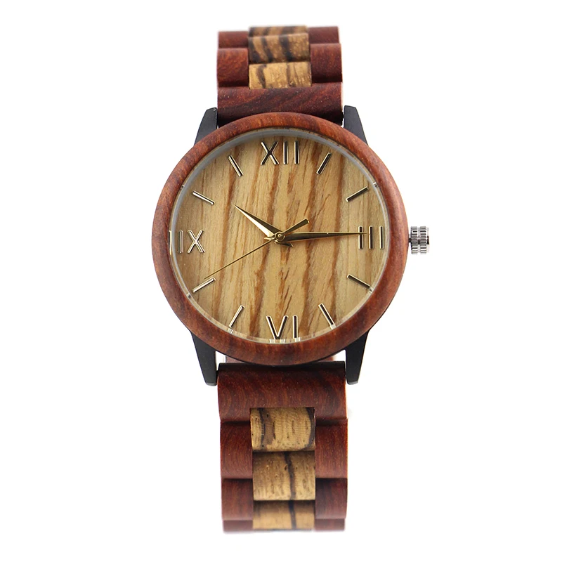 Alloy quality custom made stainless steel back male luxury brand fashion latest wood wrist watches for men and woman