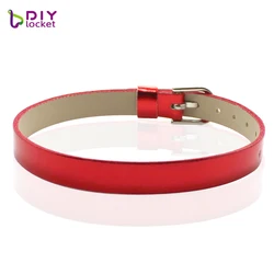 8mm PU Leather Slide Letter Charm Wristband Wrist Strap Bracelet for DIY Bracelet Making Accessories