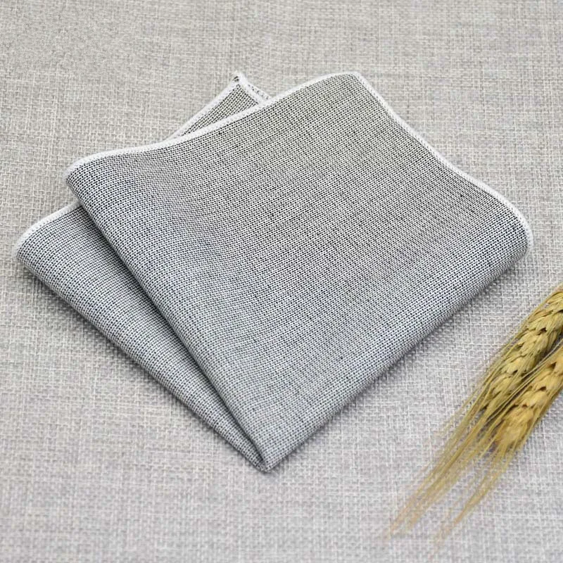 Премиум Chambray карманные квадраты 23*23 мужские носовые платки